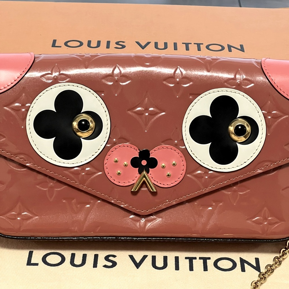 💯 LOUIS VUITTON Monogram Vernis
Pochette-Felicie Chain Long Wallet with COA - Picture 3 of 15